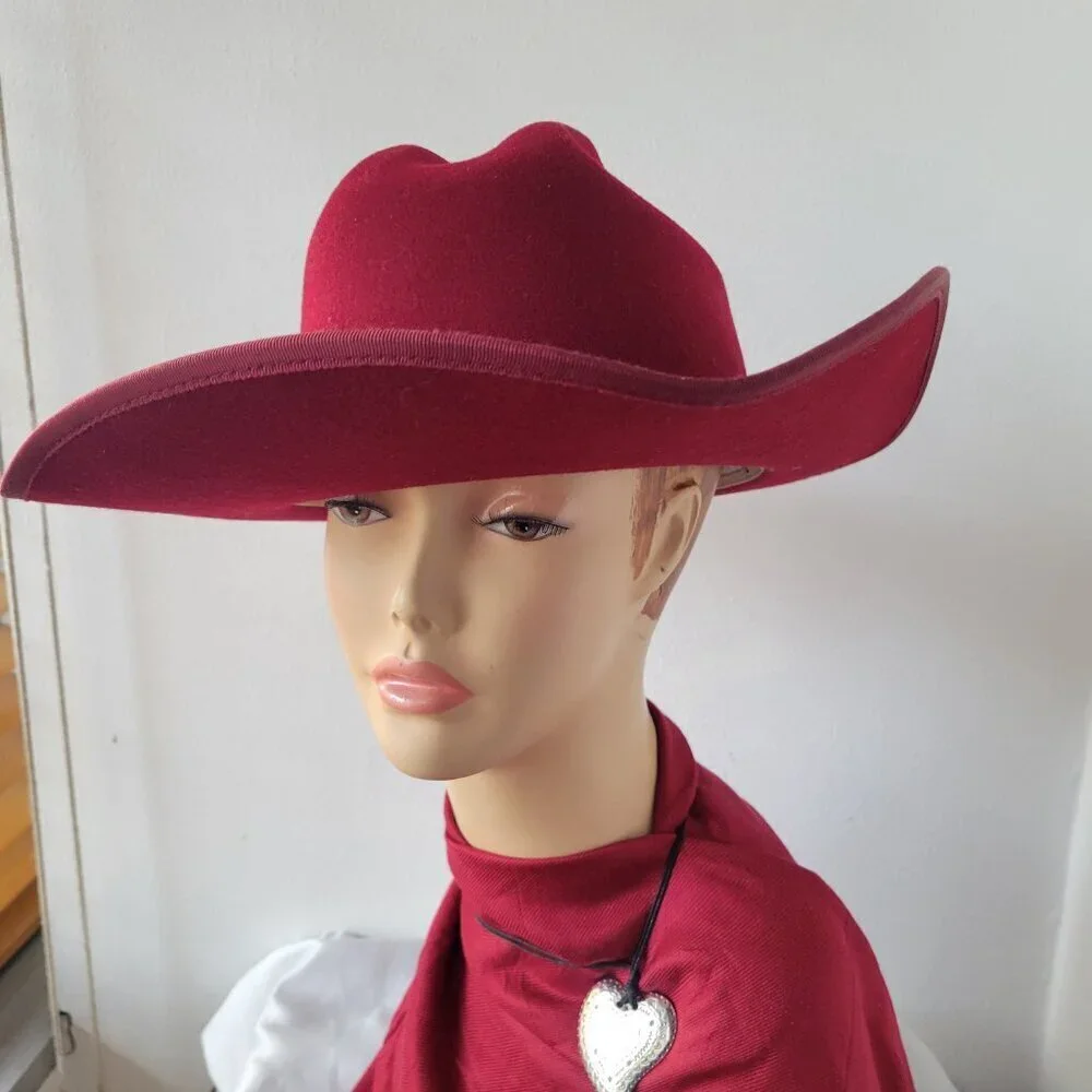 Goorin Bros’ Women's Burgundy / Wine Cowboy Wide Brim Fall/Winter Hat